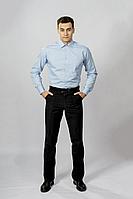Мужская осенняя голубая деловая большого размера рубашка Nadex 01-047312/204-23.170-176 голубой 46р.