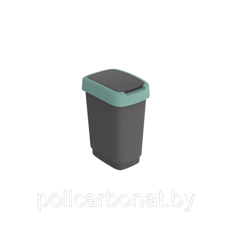 Урна для мусора Twist 10 л, черный/зеленый - фото 1 - id-p195060720