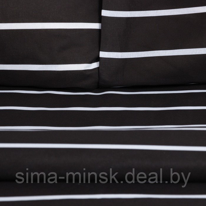 Постельное бельё Этель Дуэт Black stripes 143х215 см-2шт, 220х240 см, 70х70см-2шт, 100% хлопок, поплин - фото 2 - id-p200667982