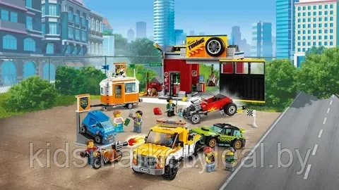 11535 Конструктор Lari "Тюнинг-мастерская Turbo Wheels", 939 деталей, Аналог LEGO City 60258 - фото 2 - id-p200677903