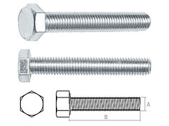 Болт М16х40 мм шестигр., цинк, кл.пр. 5.8, DIN 933 (5 кг) STARFIX