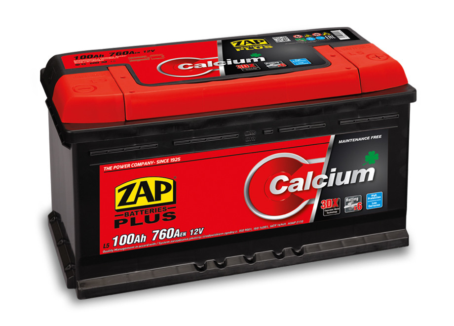 Аккумулятор ZAP PLUS (100 Ah) 760 A, 12 V Обратная, R+ L5 ZAP-600 38