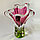 Ваза стеклянная Крокус Pink green, Чехословакия, Богемия, винтаж, фото 4