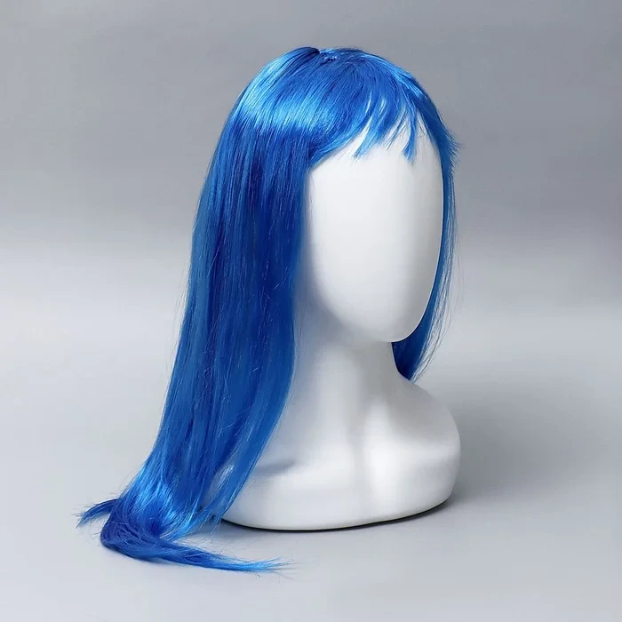 Карнавальный парик Красотка синий длинный - фото 1 - id-p200693131