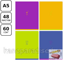 Тетрадь А5 BG Monocolor. Chat, неоновая краска, на скобе, 48 листов, клетка, арт.Т5ск48 11031