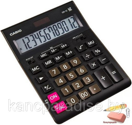 Калькулятор Citizen Casio GR-12-W-EP, 12-разрядный, черный - фото 1 - id-p200701159