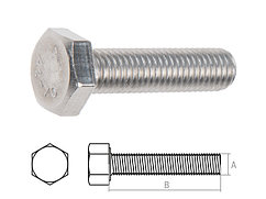 Болт М8х40 шестигр., нерж.сталь (А2), DIN 933 (100 шт в уп.) (STARFIX)