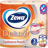 Туалетная бумага 3-слойная Zewa Deluxе RU, с ароматом персика, 4 рулона