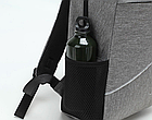 Стильный рюкзак "Joy start" 3в1 с USB и отделением для ноутбука до 17". Серый, фото 8