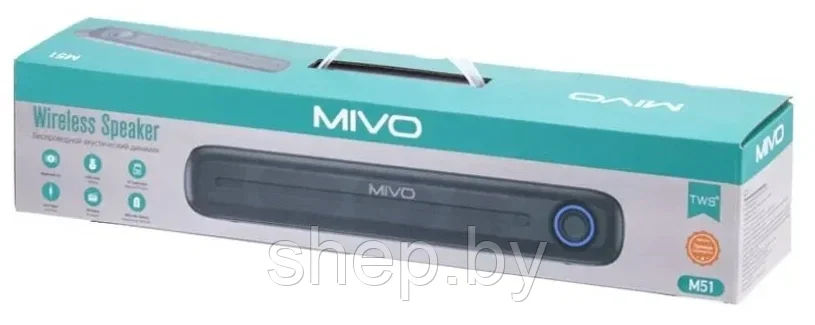 Портативная колонка Mivo M51 12W, FM, USB, AUX, MicroSD, стерео - фото 5 - id-p200703843