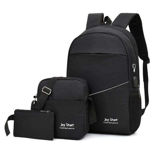 Стильный рюкзак "Joy start" 3в1 с USB и отделением для ноутбука до 17". Черный - фото 1 - id-p200703945