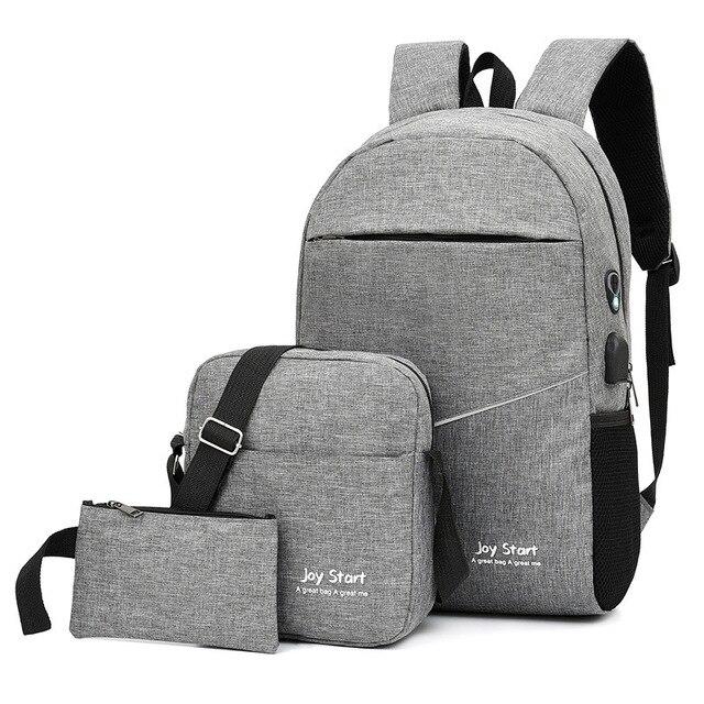 Стильный рюкзак "Joy start" 3в1 с USB и отделением для ноутбука до 17". Черный - фото 5 - id-p200703945