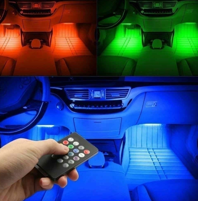 Универсальная светодиодная RGB led подсветка салона с контроллером и датчиком музыки для автомобиля Automobile - фото 7 - id-p200799428