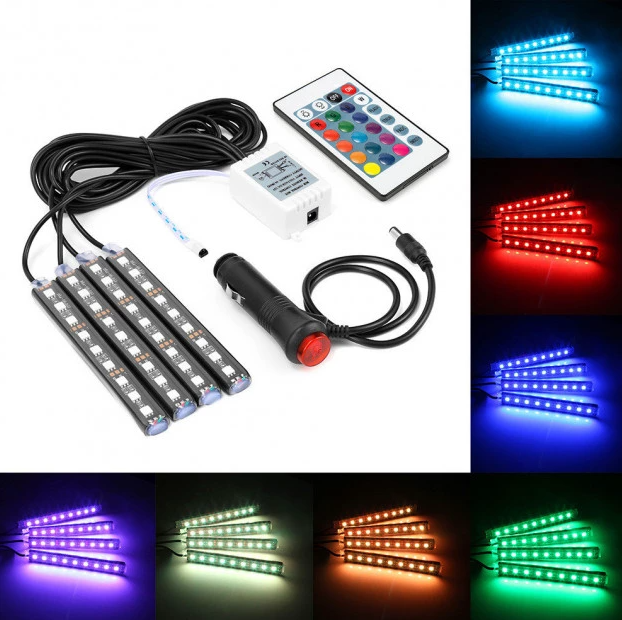 Универсальная светодиодная RGB led подсветка салона с контроллером и датчиком музыки для автомобиля Automobile - фото 10 - id-p200799428