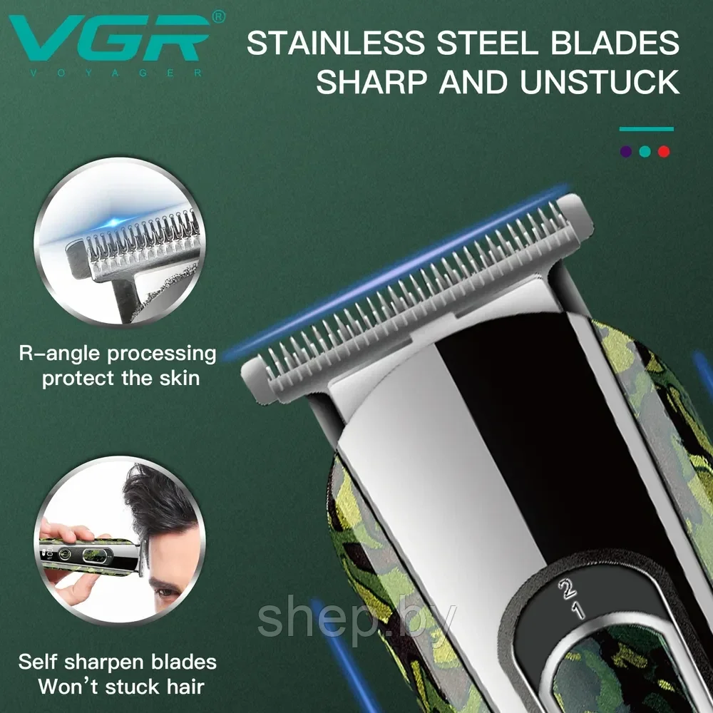Триммер VGR V-102 для стрижки волос,бороды и усов - фото 7 - id-p200707383
