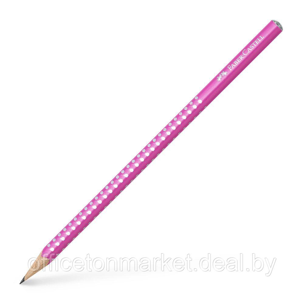 Карандаш простой "GRIP Sparkle", B, без ластика, розовый - фото 1 - id-p200706906