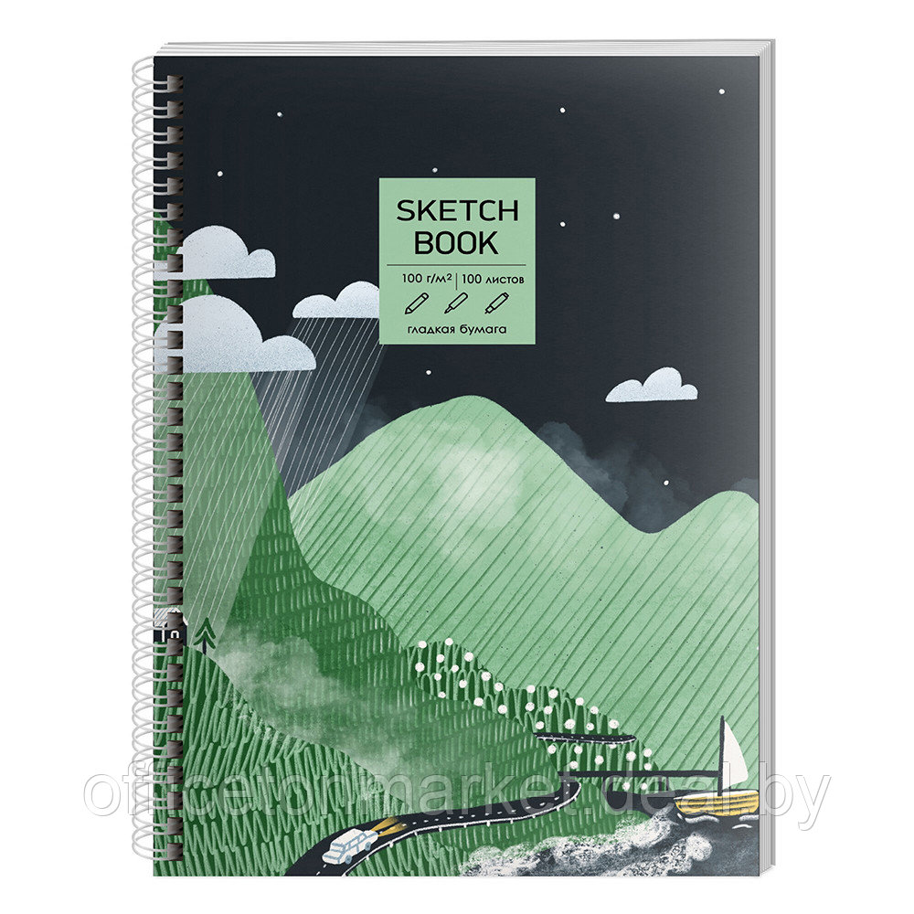 Скетчбук "Green world", А5, 100 листов