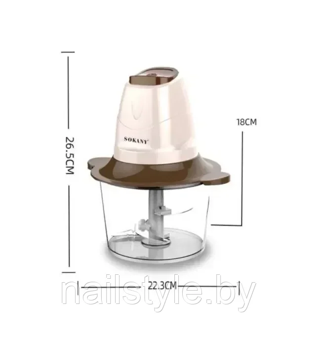 Измельчитель кухонный электрический Sokany SK-7006 для мяса и овощей 2л - фото 2 - id-p193687757