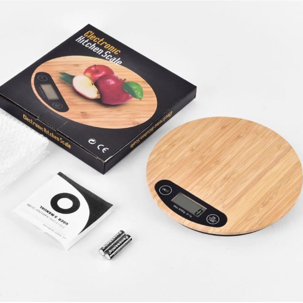 Электронные бамбуковые кухонные весы Electronic Kitchen Scale (до 5 кг) - фото 7 - id-p200721669