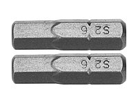 Бита HEX H6х25мм 1/4" (2шт) AlSl S2 "Yato"