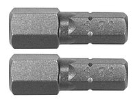 Бита HEX H8х25мм 1/4" (2шт) AlSl S2 "Yato"