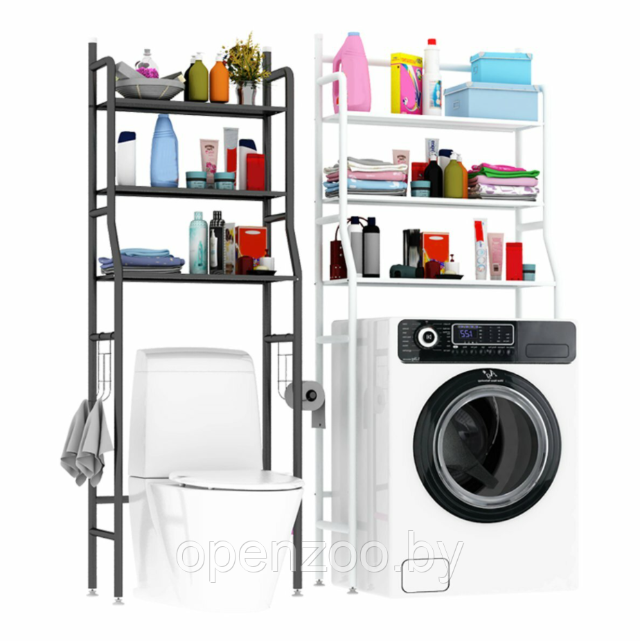 Стеллаж - полка напольная Washing machine storage rack для ванной комнаты 2 Полки Над бочком унитаза 136х45 - фото 4 - id-p166478573