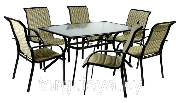 Комплект OTTAWA Стол и 6 стульев цвет: светло-коричневый 11768, фото 2
