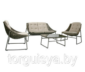Комплект садовой мебели CELJE с подушками, стол, диван, 2 кресла цвет: серый, 21004