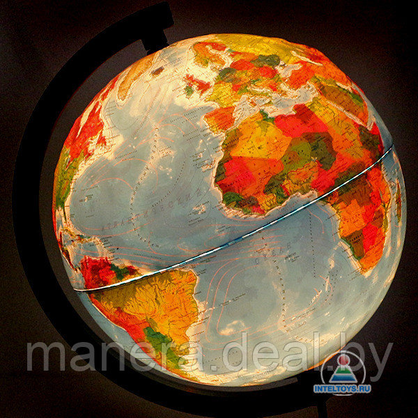 Глобус 32 см физико - политический РЕЛЬЕФНЫЙ с подсветкой - фото 4 - id-p6023232