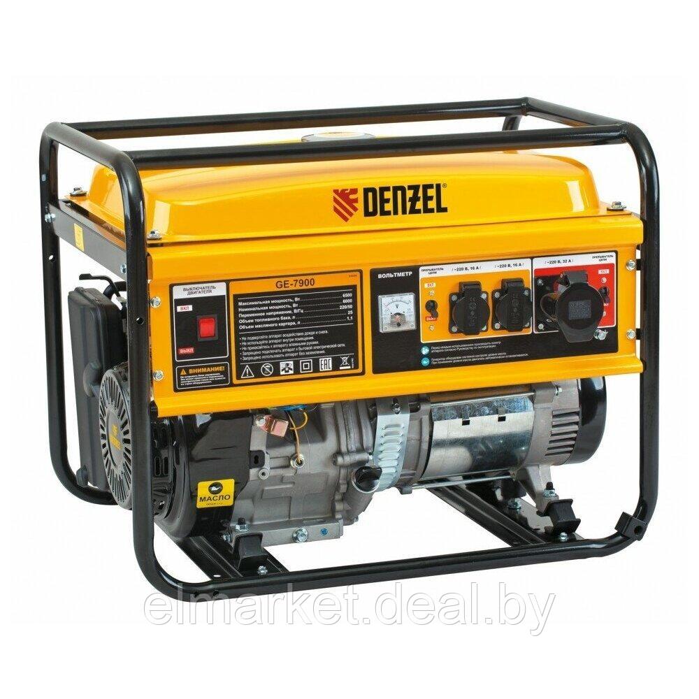 Генератор бензиновый Denzel GE-7900 6,5 кВт, 220В/50Гц, 25 л, ручной старт - фото 1 - id-p200755734