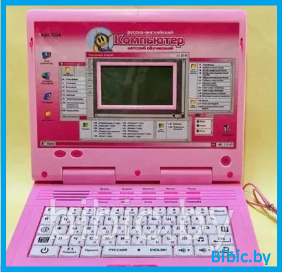 Детский компьютер ноутбук с мышкой обучающий 7004 Play Smart( Joy Toy ).2 языка, детская интерактивная игрушка, фото 1
