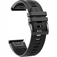 Силиконовый ремешок Rumi QuickFit Standart для Garmin Fenix 5s, 5 plus, 6s, 7s (20 мм) Черный