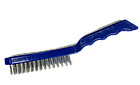 Щётка ручная 4-х рядная, стальная проволока, в пластиковом корпусе, Vertex, синяя, фото 7