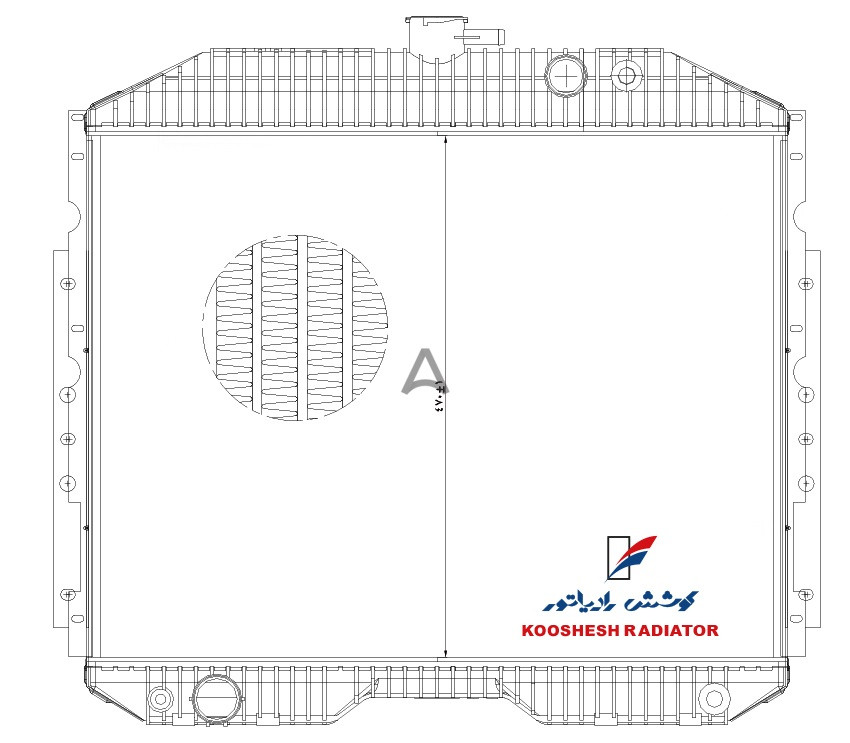 Радиатор ГАЗ-3307 алюминиевый 2-х рядный KOOSHESH 3307-1301010 - фото 5 - id-p200777604