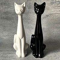Фигура Кот высокий чёрно-белый
