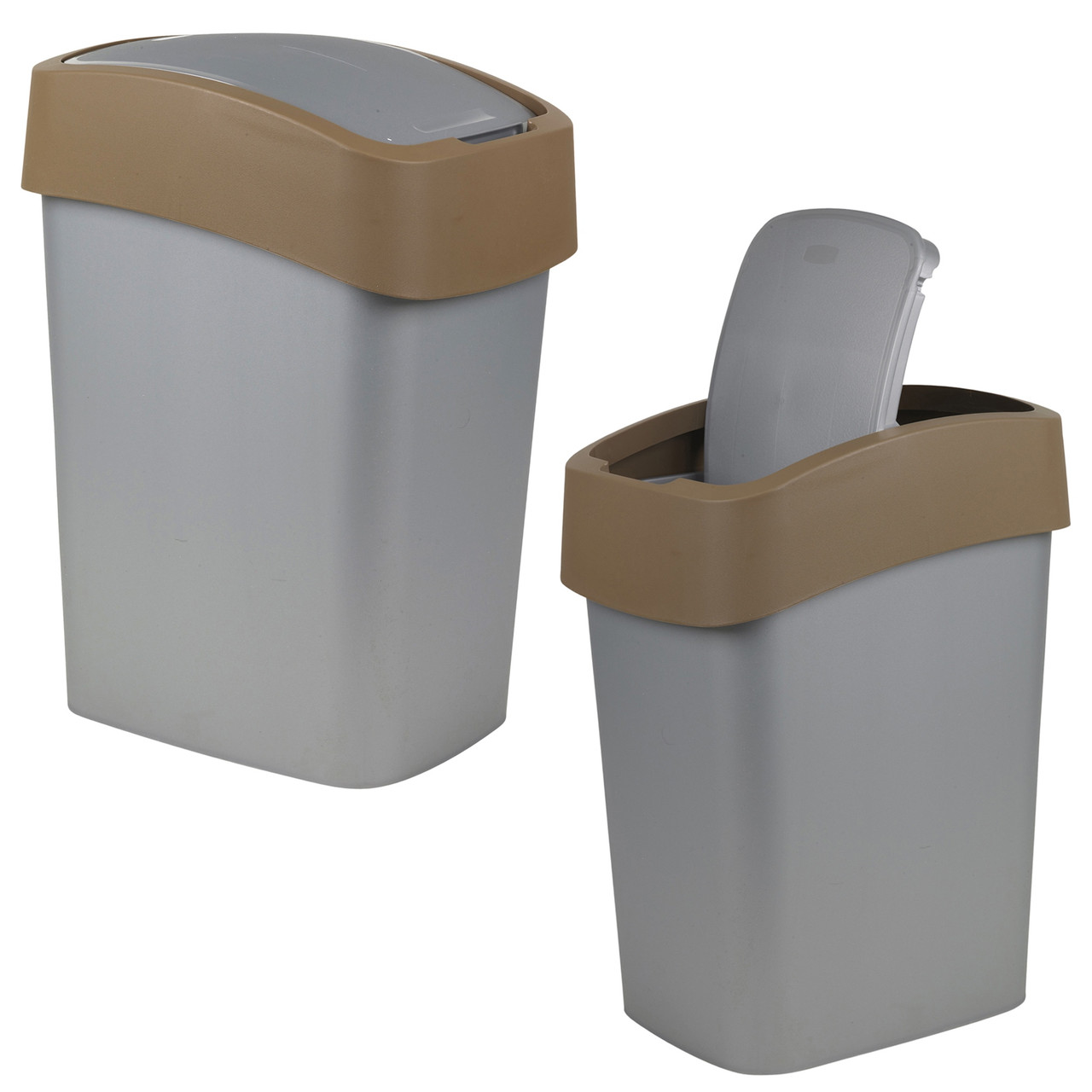Ведро для мусора PACIFIC FLIP BIN 10 л, коричнево-серый - фото 2 - id-p173778661