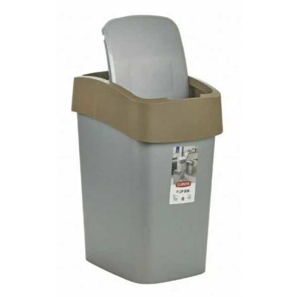 Ведро для мусора PACIFIC FLIP BIN 10 л, коричнево-серый - фото 4 - id-p173778661