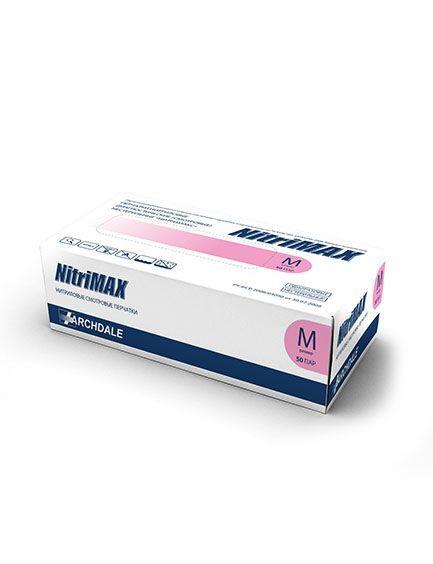 Перчатки нитриловые "NitriMAX" (розовые) "М" (100 шт/уп)