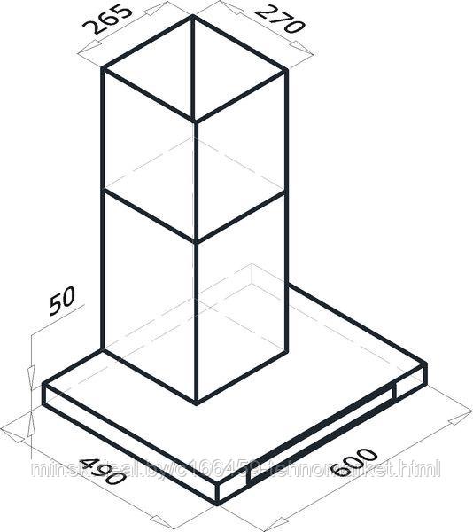 Кухонная вытяжка BACKER CH60E-T1L200 Inox Black Glass - фото 2 - id-p200799290