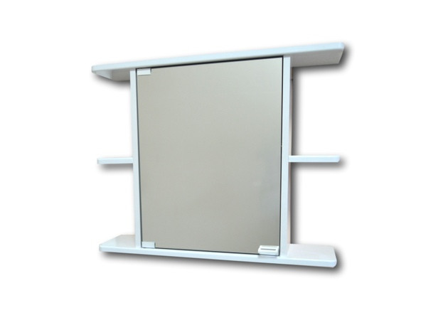 Шкаф с зеркалом для ванной Гамма 15м левый (белый)