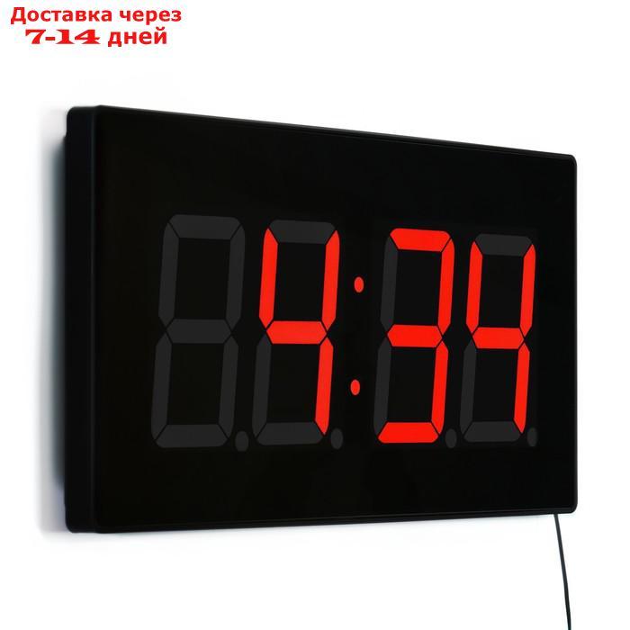 Часы настенные электронные, красные цифры, 49х22х3 см - фото 3 - id-p200715335