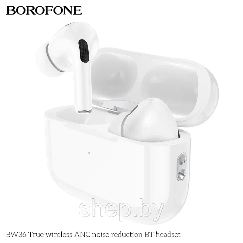 Беспроводные наушники Borofone BW36 TWS,ANC цвет: белый Поддержка беспроводной зарядки! - фото 2 - id-p200808227
