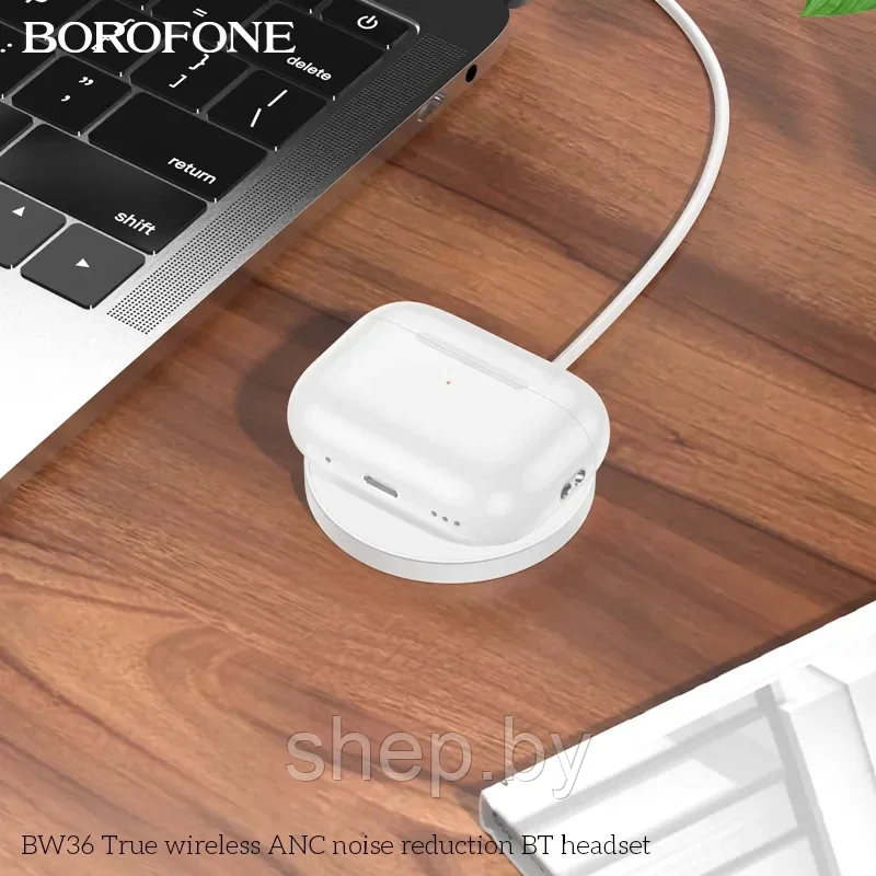 Беспроводные наушники Borofone BW36 TWS,ANC цвет: белый Поддержка беспроводной зарядки! - фото 6 - id-p200808227