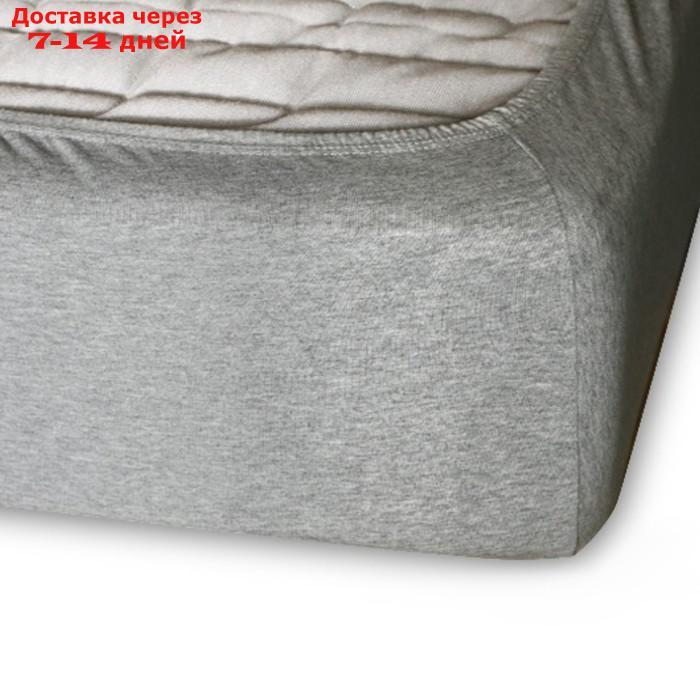 Простыня на резинке "Купу-купу", 90х200х20 см, серый, трикотаж - фото 4 - id-p200714468