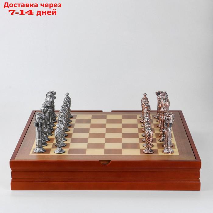 Шахматы сувенирные "Рыцарские" (доска 36х36х6 см, h=8.5 см, h=5.7 см) - фото 1 - id-p200713441