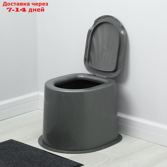 Туалет дачный, h = 35 см, без дна, с отверстиями для крепления к полу, серый - фото 1 - id-p200714713