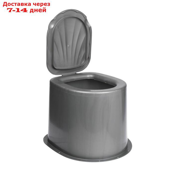 Туалет дачный, h = 35 см, без дна, с отверстиями для крепления к полу, серый - фото 3 - id-p200714713