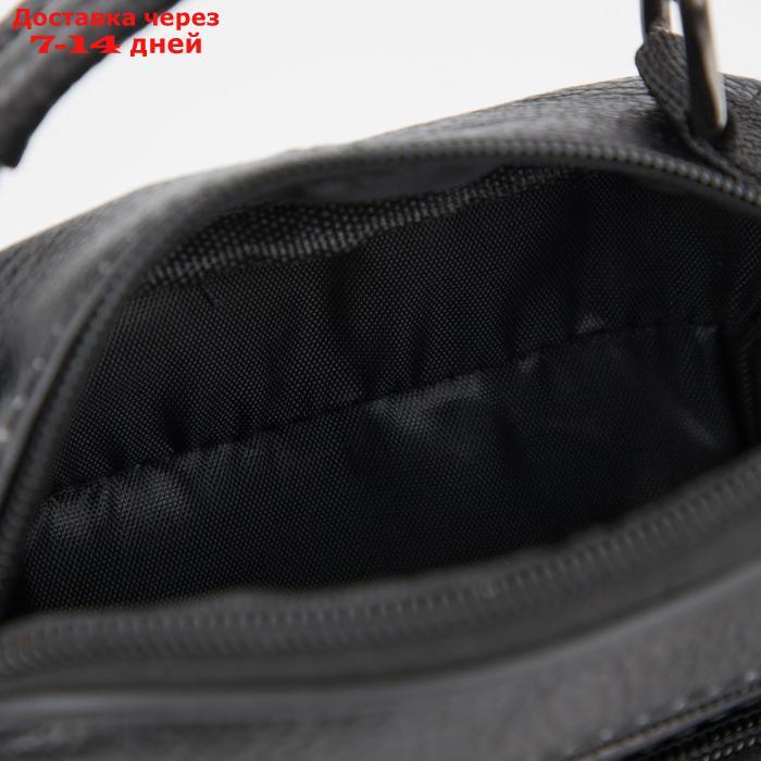 Сумка мужская, отдел на молнии, 5 наружных кармана, длинная стропа, цвет чёрный - фото 3 - id-p200713792