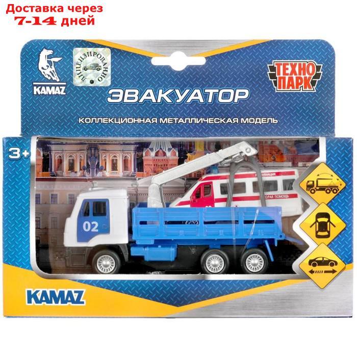 Машина металлическая "KAMAZ эвакуатор", 12 см, открываются двери, подвижные детали, инерция, скорая помощь 7,5 - фото 2 - id-p200714834