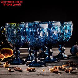 Набор бокалов Magistro "Варьете", 320 мл, 8,5×16 см, 6 шт, цвет синий